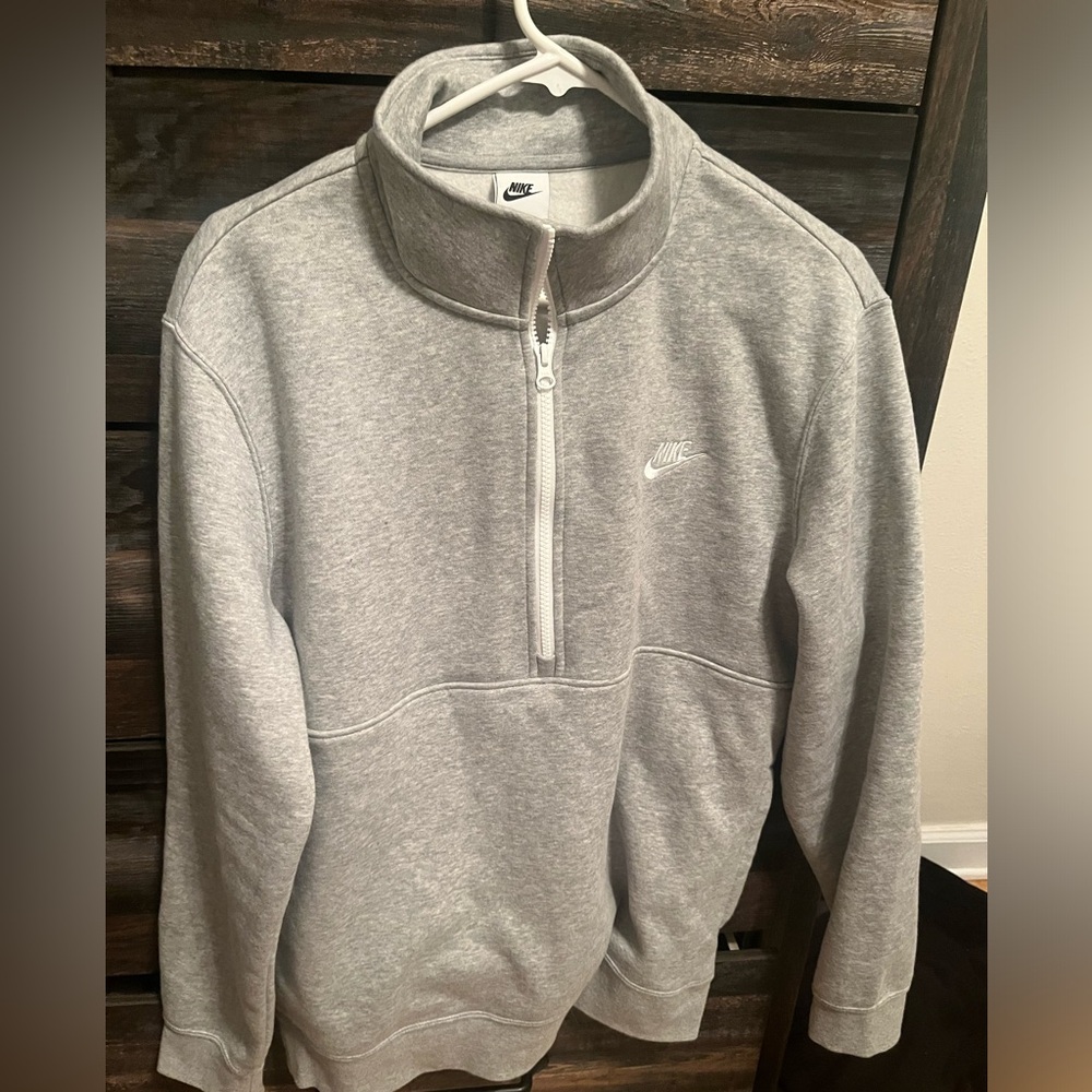 Nike mens 1/4 zip grey size L